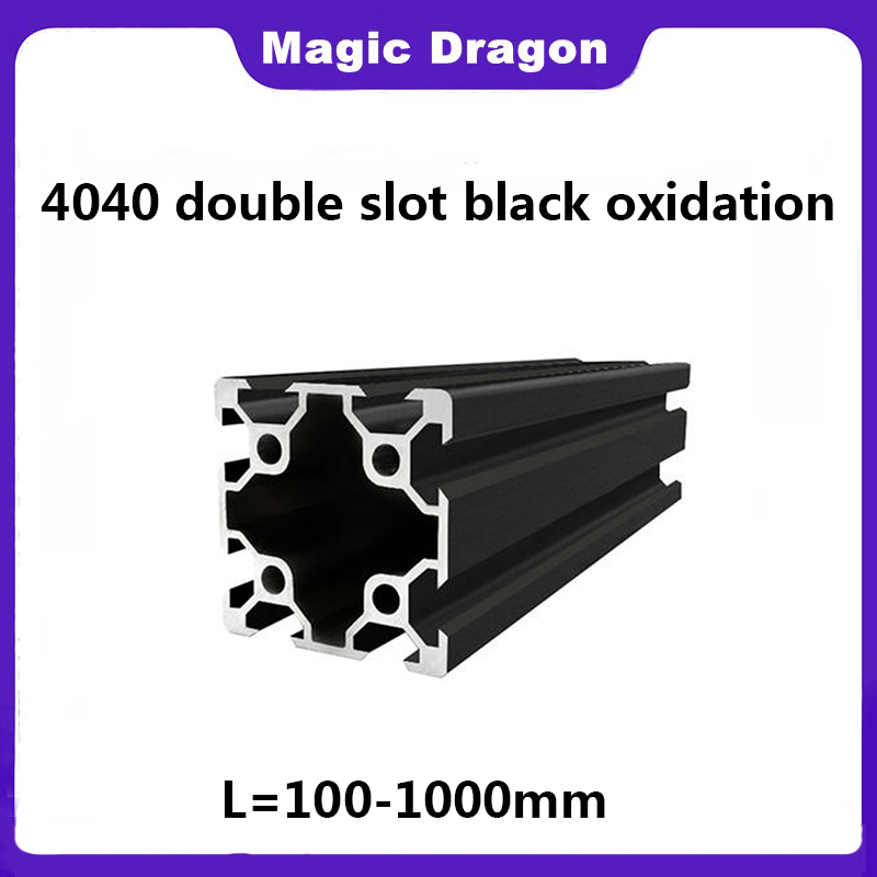 V Slot Aluminum Extrusion - 1 peça preto 4040 slot duplo