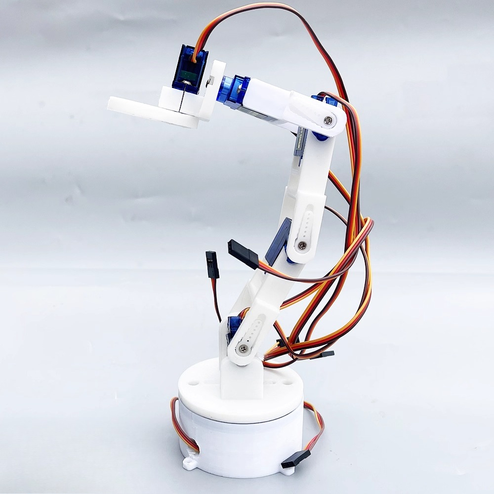 3D Printing Robot Arm - Braço robótico branco de seis eixos