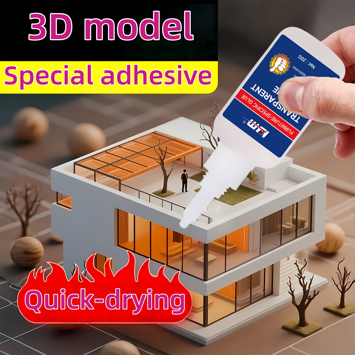 3D Printing Glue Stick - Adesivo especial transparente de secagem rápida,