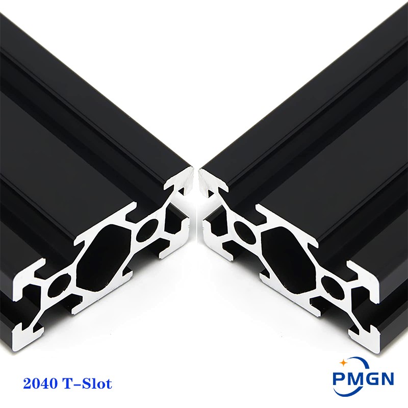 V Slot Aluminum Extrusion - 1 pces preto 2040 t-slot padrão