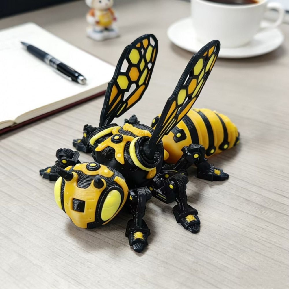 3D Printing Simulator - Brinquedo de Abelha Articulada Cyberpunk Impresso