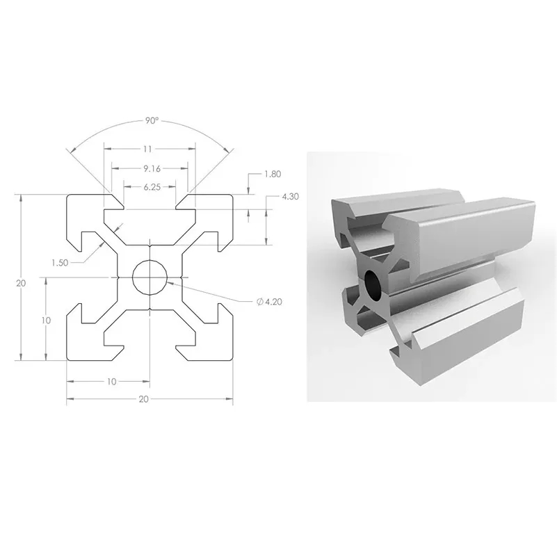 2 Peças Perfil de Alumínio Ope - V Slot Aluminum Extrusion avaliação e preço