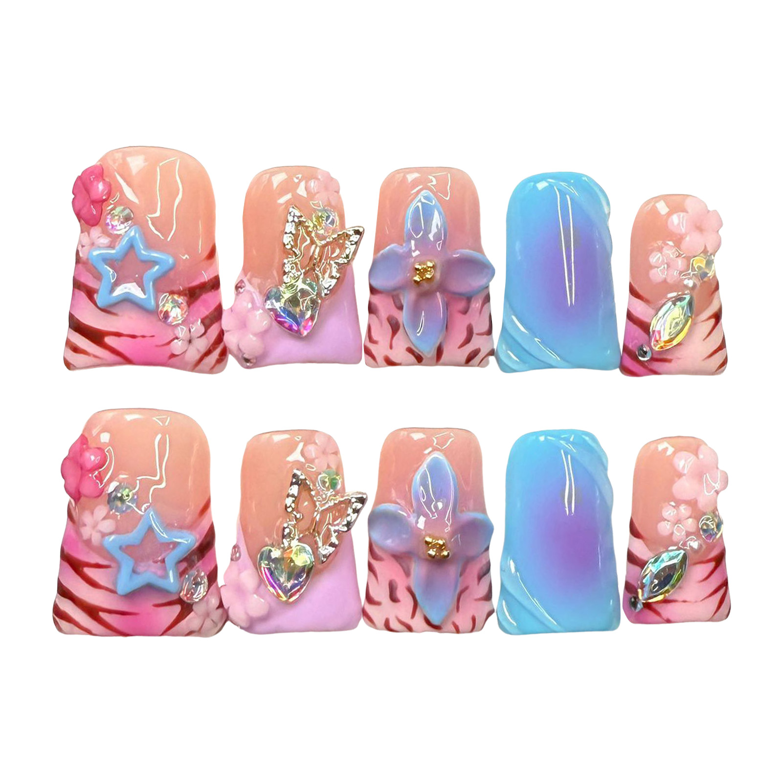 10 pçs unhas falsas artesanais - 3D Printing Ptc avaliação e preço