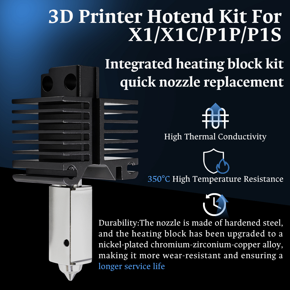 Hotend para Bambu Lab P1P X1C  - 3D Printing Steel avaliação e preço
