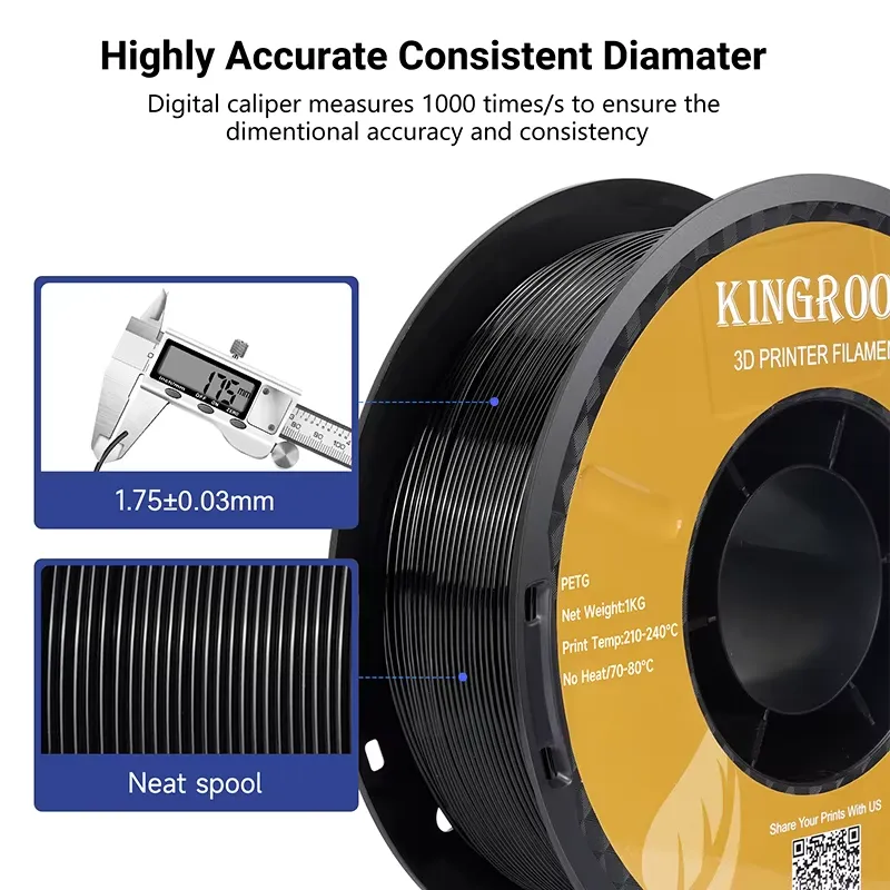 Filamento PETG Kingroon 1.75mm - 3D Printing Warehouse avaliação e preço